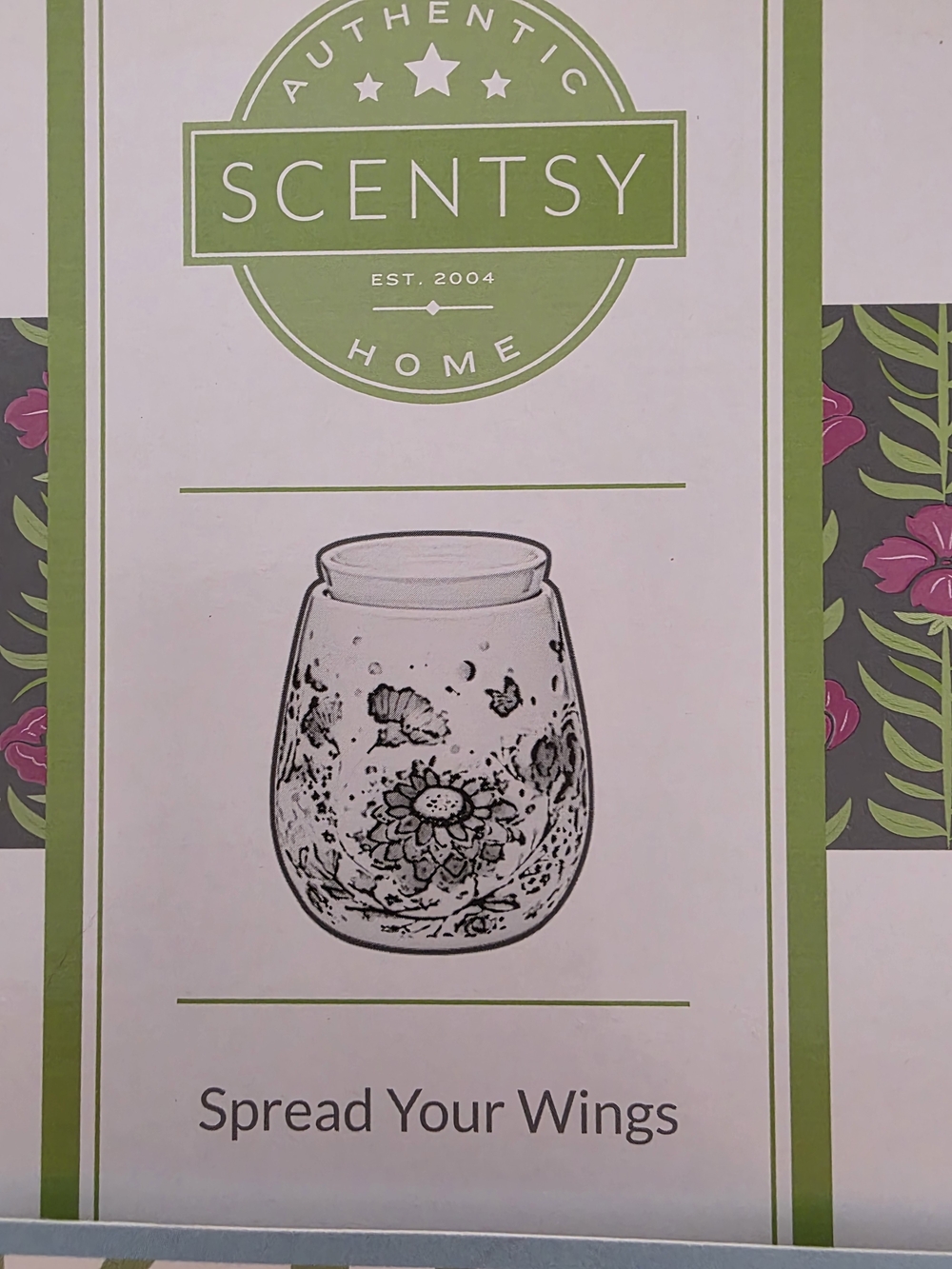 Scentsy Spread Your Wings Warmer - White Floral Design